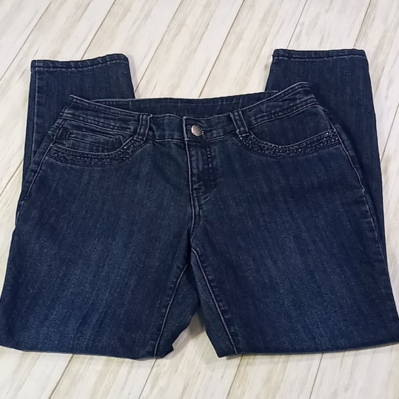 Christopher & Banks Petite Curvy Straight Leg Blue Jeans Size 6P - Picture 3 of 16